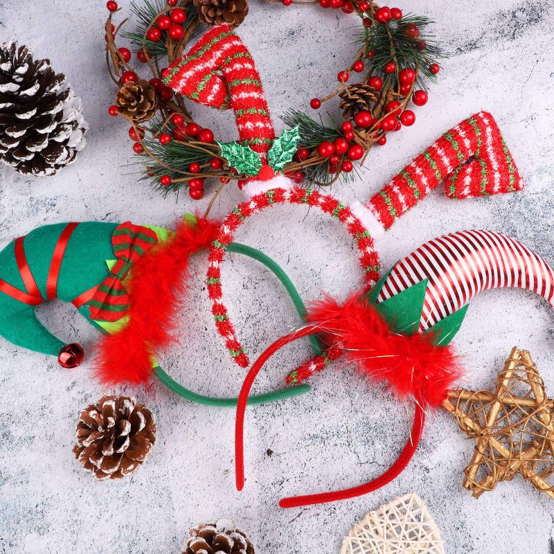 يوراتوت URATOT 9 حزمة الإبداعية عطلة Headbands عيد الميلاد حزب زي أغطية الرأس الجان قبعات الحفلات الرنة Headbands لعيد الميلاد التبعي - Image 5